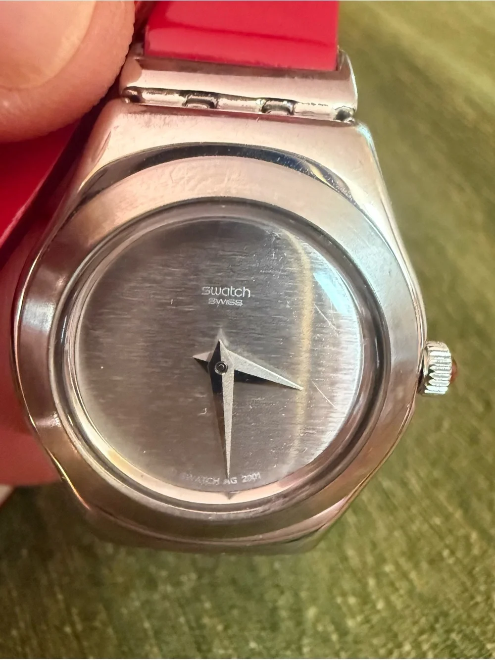 Vintage 2001 Swatch Irony Red Patent Double Wrap Watch  Excellent Condition